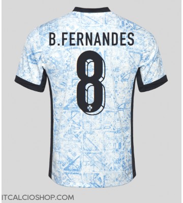 Portogallo Bruno Fernandes #8 Seconda Maglia Europei 2024 Manica Corta